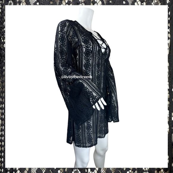 PilyQ Swimwear Midnight Ariana Lace Tunic XS/S $144 - Picture 15 of 16